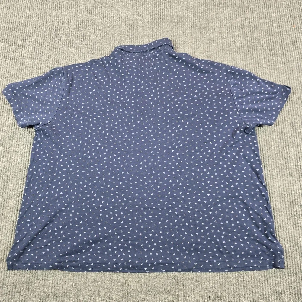 Polo Ralph Lauren Polo Shirt Mens 2XL Blue Triangle Print Custom Slim Fit Logo